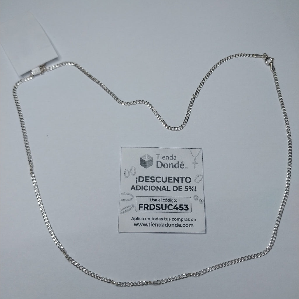CADENA TEJIDO BARBADO PLATA .925 60 CM 5.6 GR (NUEVO)