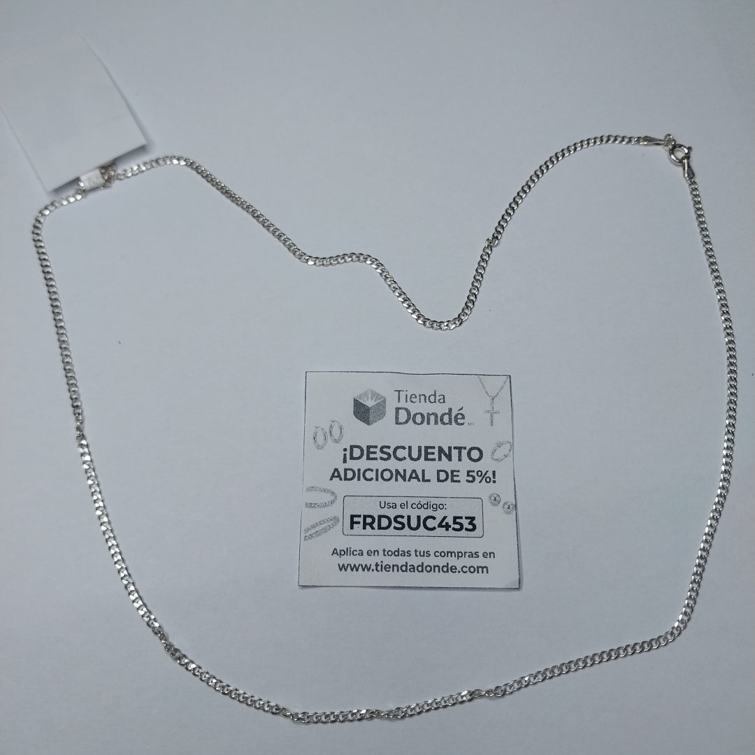 CADENA TEJIDO BARBADO PLATA .925 60 CM 5.6 GR (NUEVO)