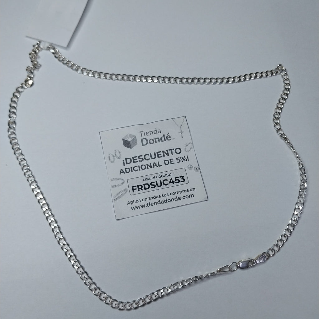 CADENA TEJIDO BARBADO PLATA .925 55 CM 12.8 GR (NUEVO)