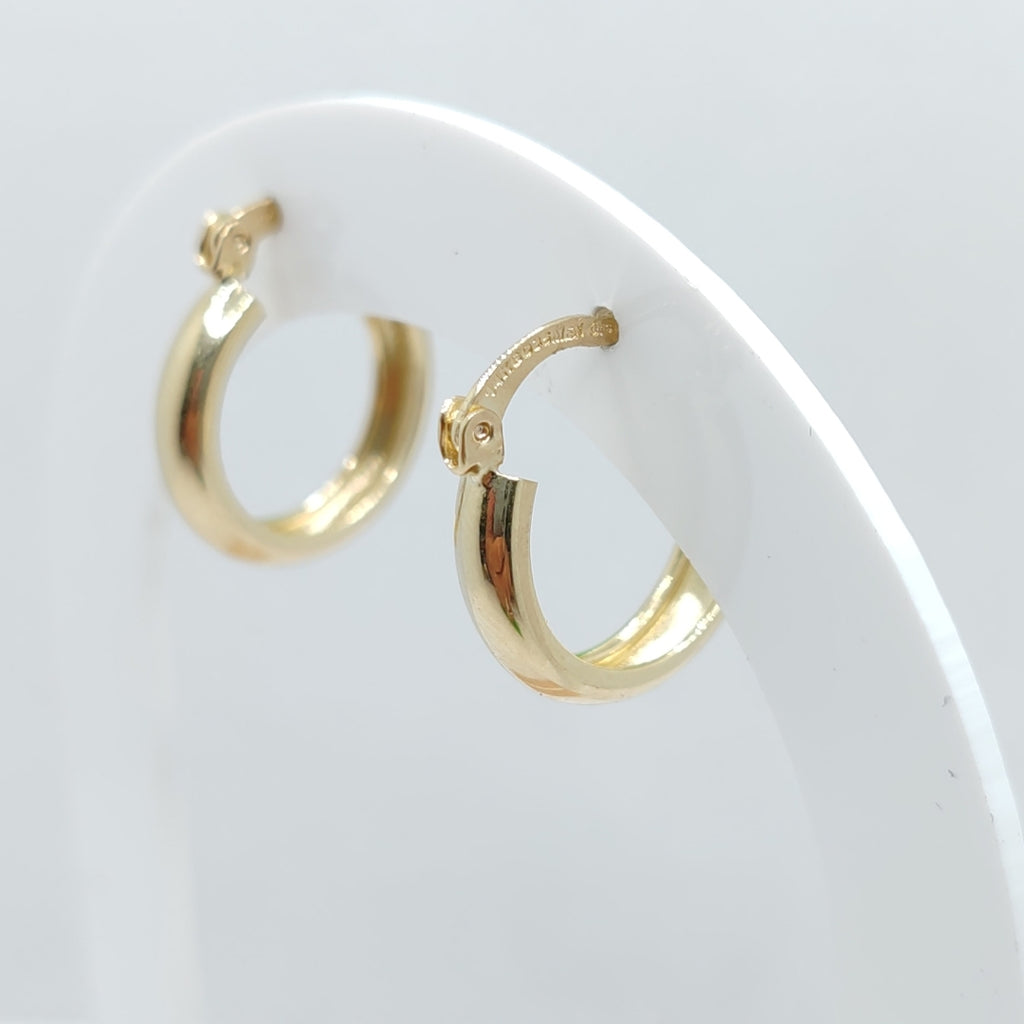 ARETES TEJIDO ARRACADAS LISAS 14K 2.1 GR (NUEVO)
