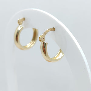 ARETES TEJIDO ARRACADAS LISAS 14K 2.1 GR (NUEVO)