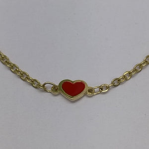 PULSERA ESPECIAL CON CORAZONES 14K 18 CM 1.4 GR (NUEVO)