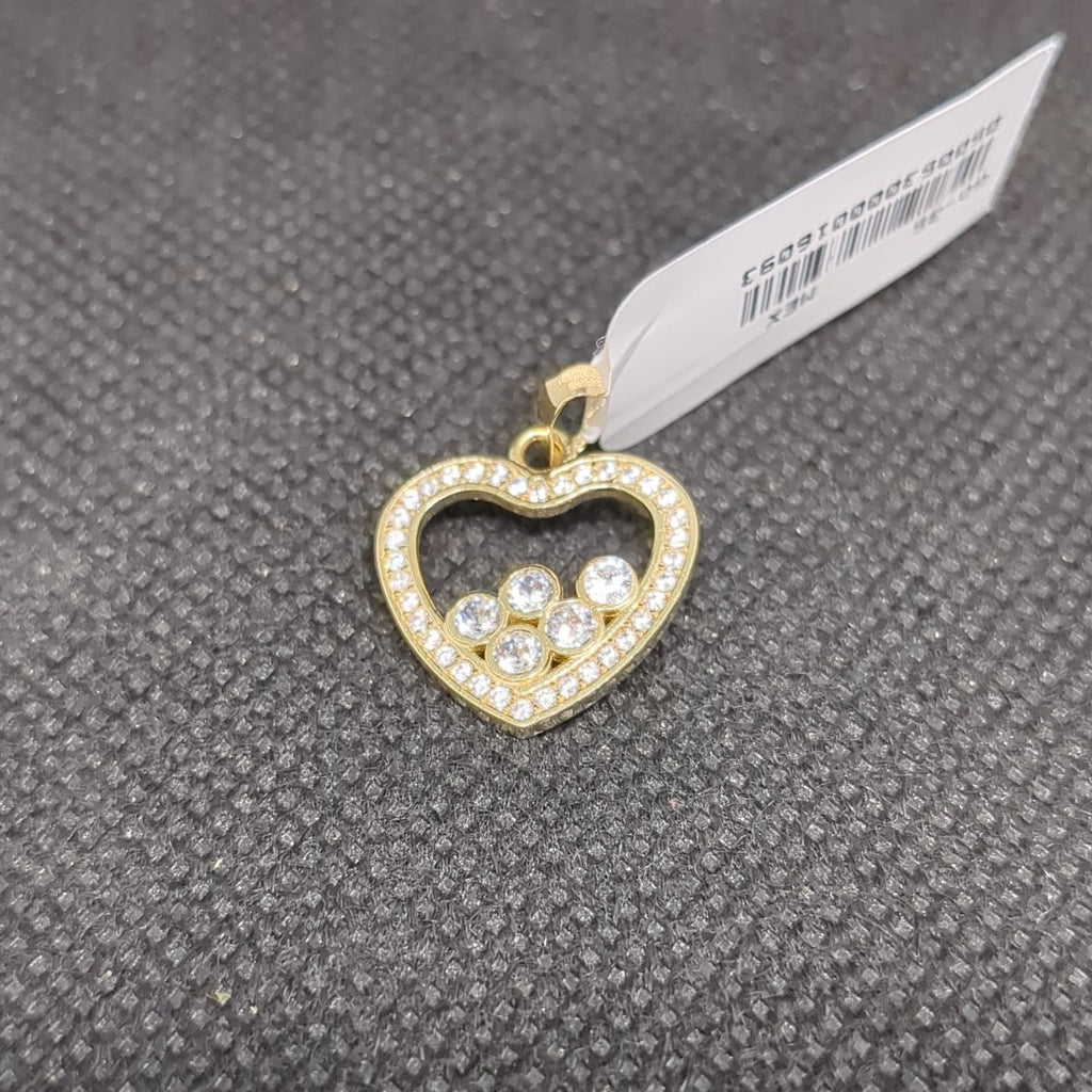DIJE CORAZON CON CIRCONIAS 14K 1.7 GR (NUEVO)