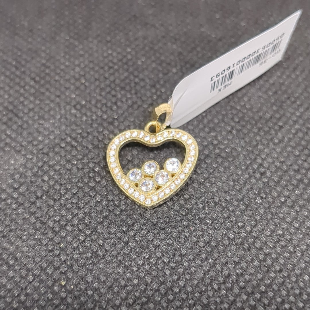 DIJE CORAZON CON CIRCONIAS 14K 1.7 GR (NUEVO)