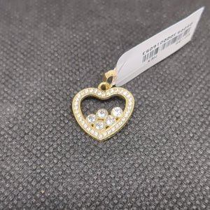 DIJE CORAZON CON CIRCONIAS 14K 1.7 GR (NUEVO)