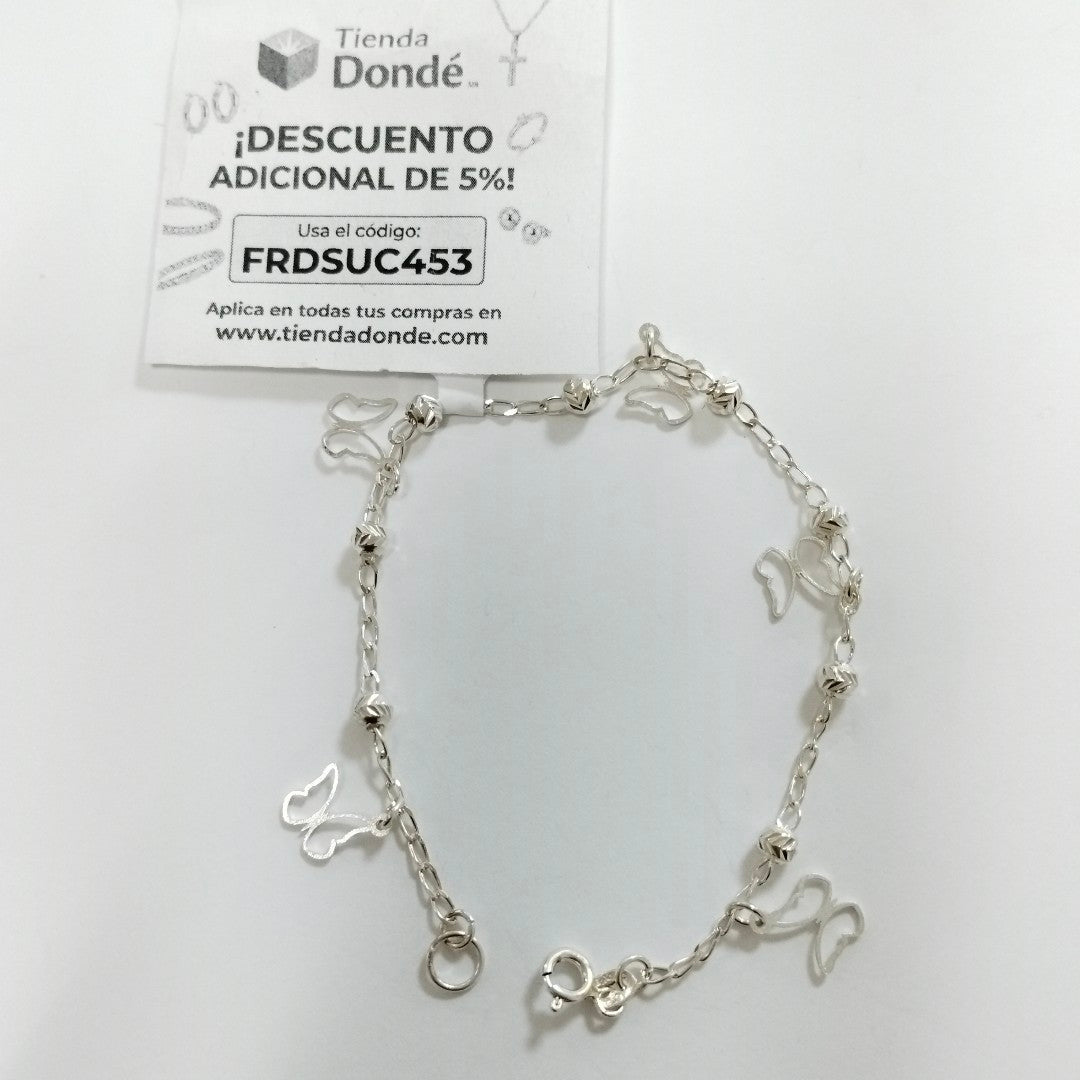 PULSERA TEJIDO ESPECIAL PLATA .925 18 CM 2.8 GR (NUEVO)