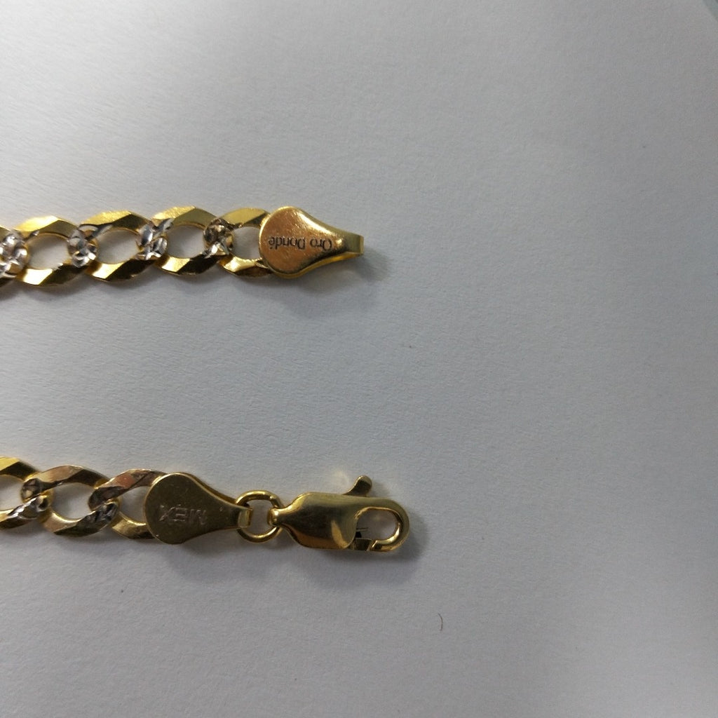 PULSERA BARBADA DIAMANTADA 14K 18 CM 5.6 GR (NUEVO)