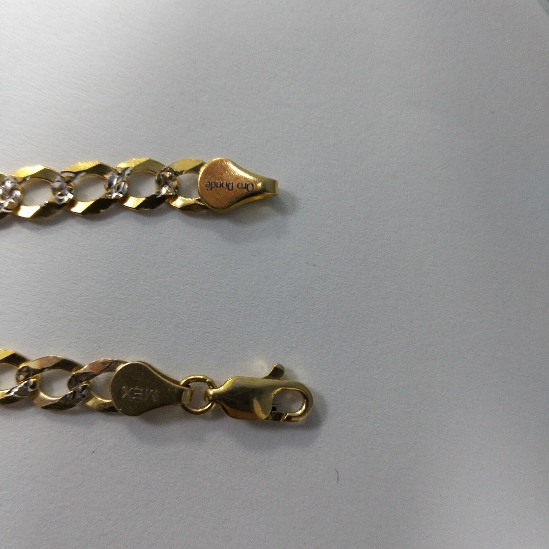 PULSERA BARBADA DIAMANTADA 14K 18 CM 5.6 GR (NUEVO)
