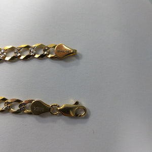 PULSERA BARBADA DIAMANTADA 14K 18 CM 5.6 GR (NUEVO)