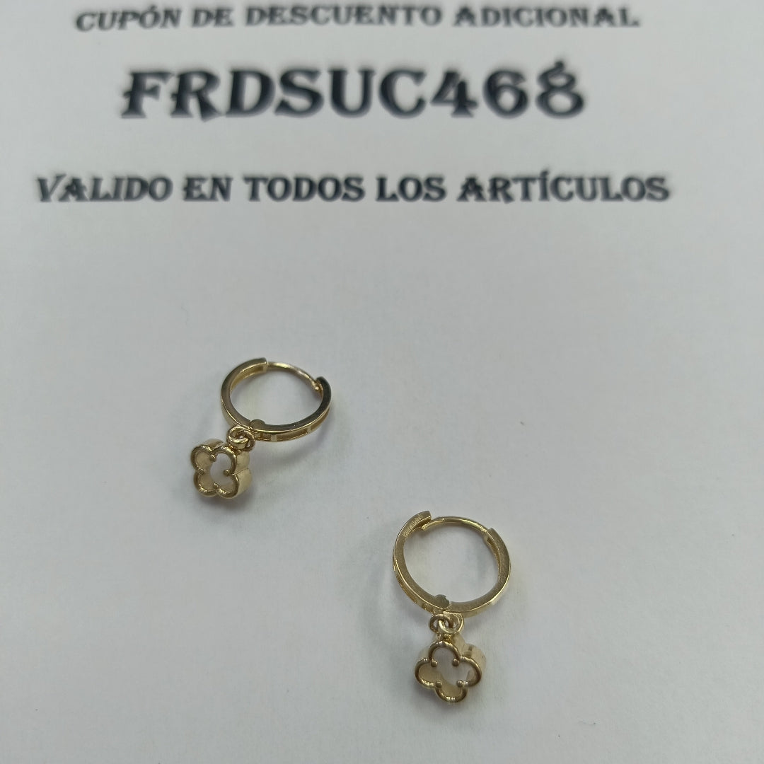 ARETES ARRACADAS CON DIJE 14K 2.3 GR (NUEVO)