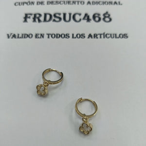ARETES ARRACADAS CON DIJE 14K 2.3 GR (NUEVO)