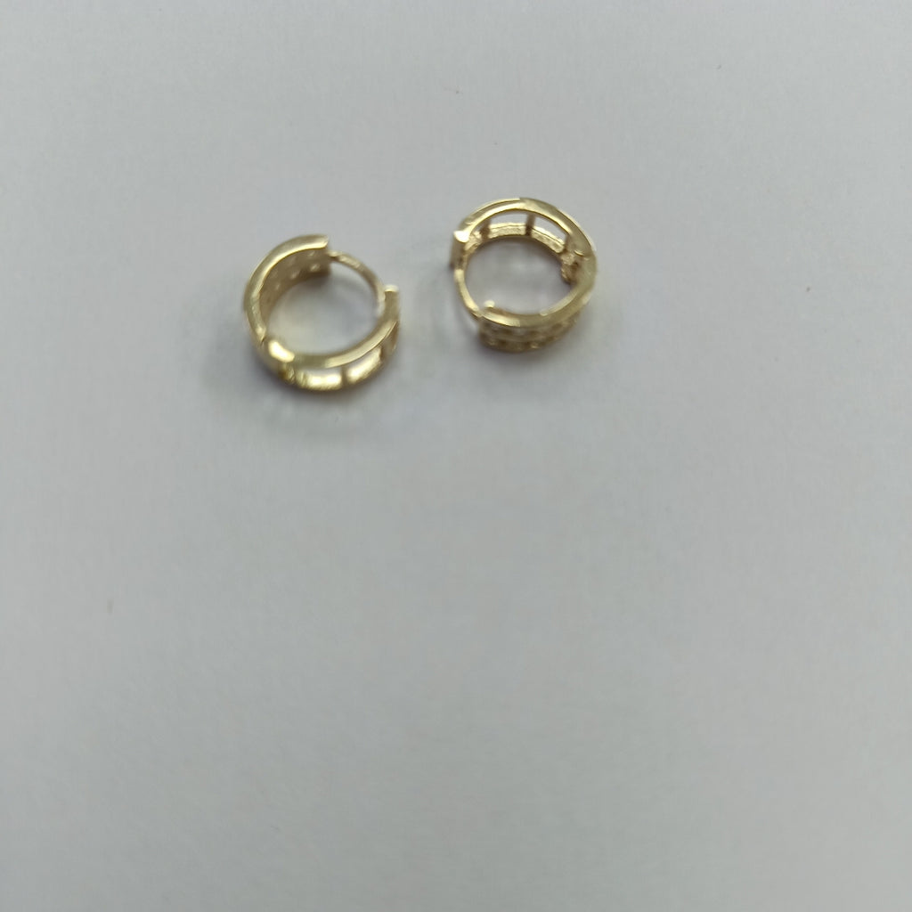 ARETES HUGGIES C CIRCONIAS 14K 1.7 GR (NUEVO)