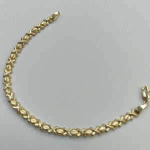 PULSERA ESPECIAL XOXO 14K 18 CM 6.1 GR (NUEVO)