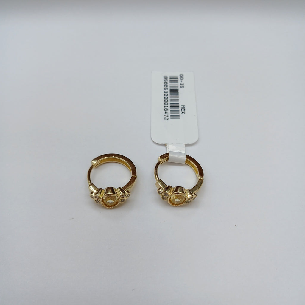ARETES ARRACADAS CON CIRCONIAS Y PDRAS COL 14K 3.2 GR (NUEVO)