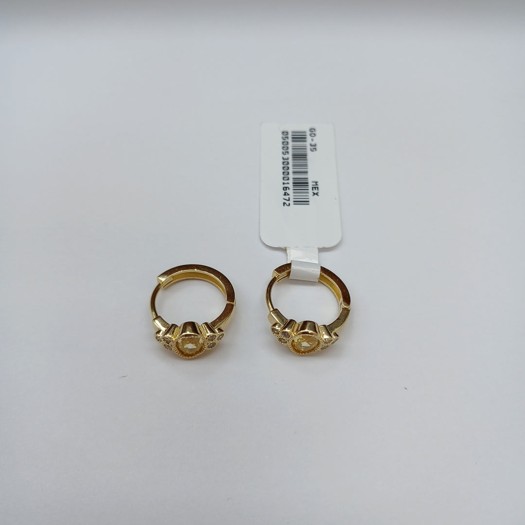 ARETES ARRACADAS CON CIRCONIAS Y PDRAS COL 14K 3.2 GR (NUEVO)