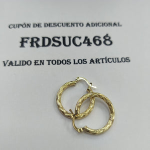 ARETES TEJIDO ARRACADA LABRADA 14K 2.7 GR (NUEVO)