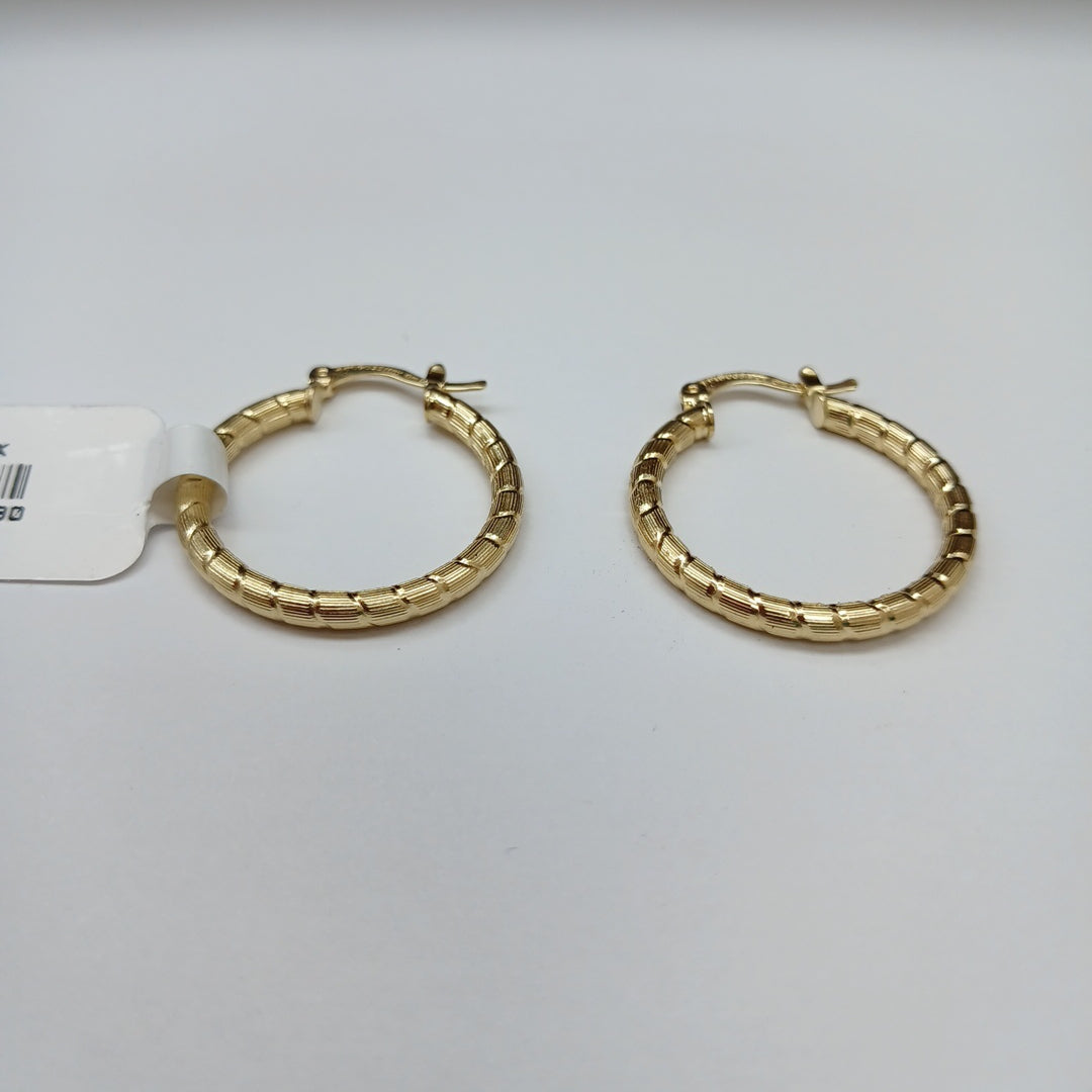 ARETES ARRACADAS LABRADAS 14K 3.3 GR (NUEVO)