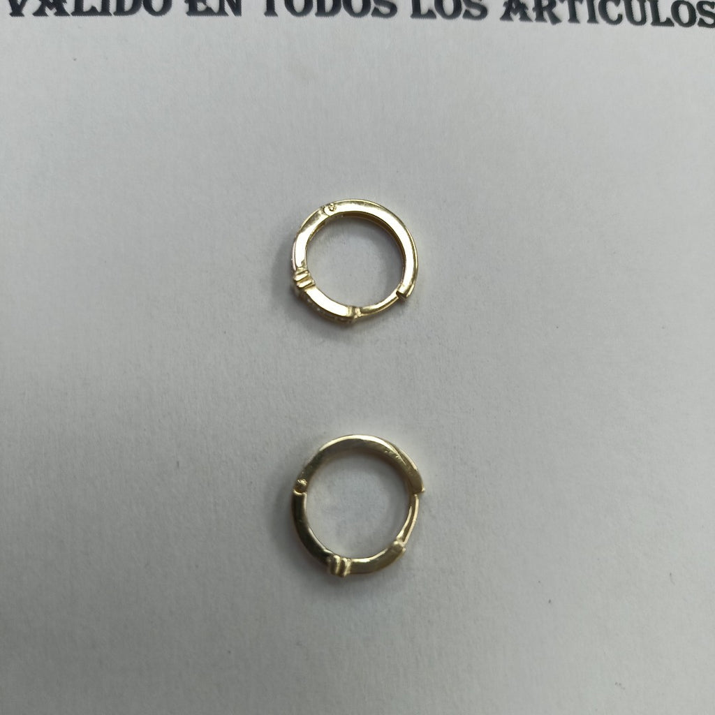 ARETES HUGGIES C CIRCONIA 14K 2 GR (NUEVO)