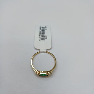ANILLOS TEJIDO ANILLITO C CIRCONIAS Y PIEDRA VERDE 14K 8 1.2 GR (NUEVO)