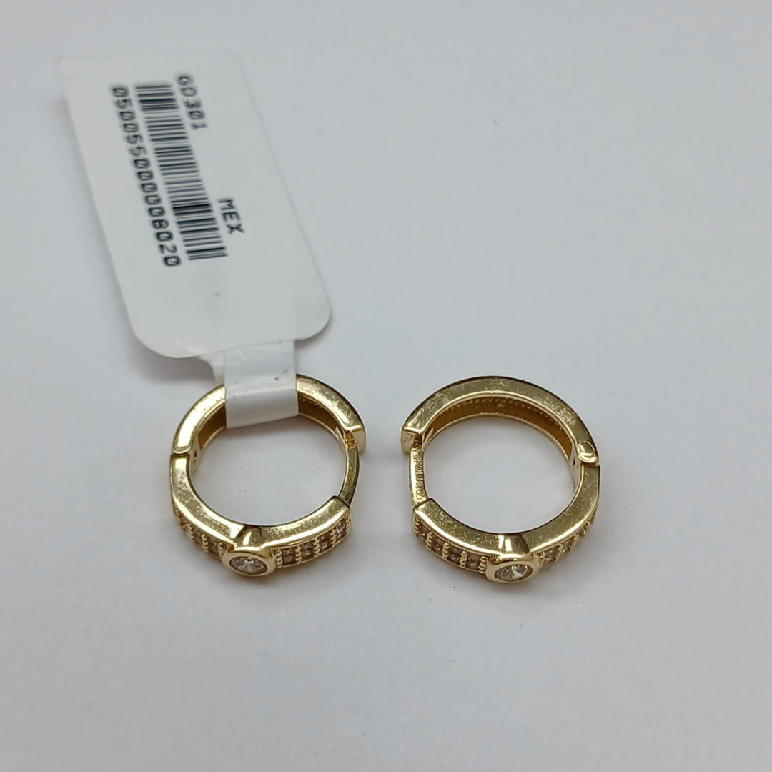 ARETES ARRACADAS C CIRCONIAS 10K 2.7 GR (NUEVO)