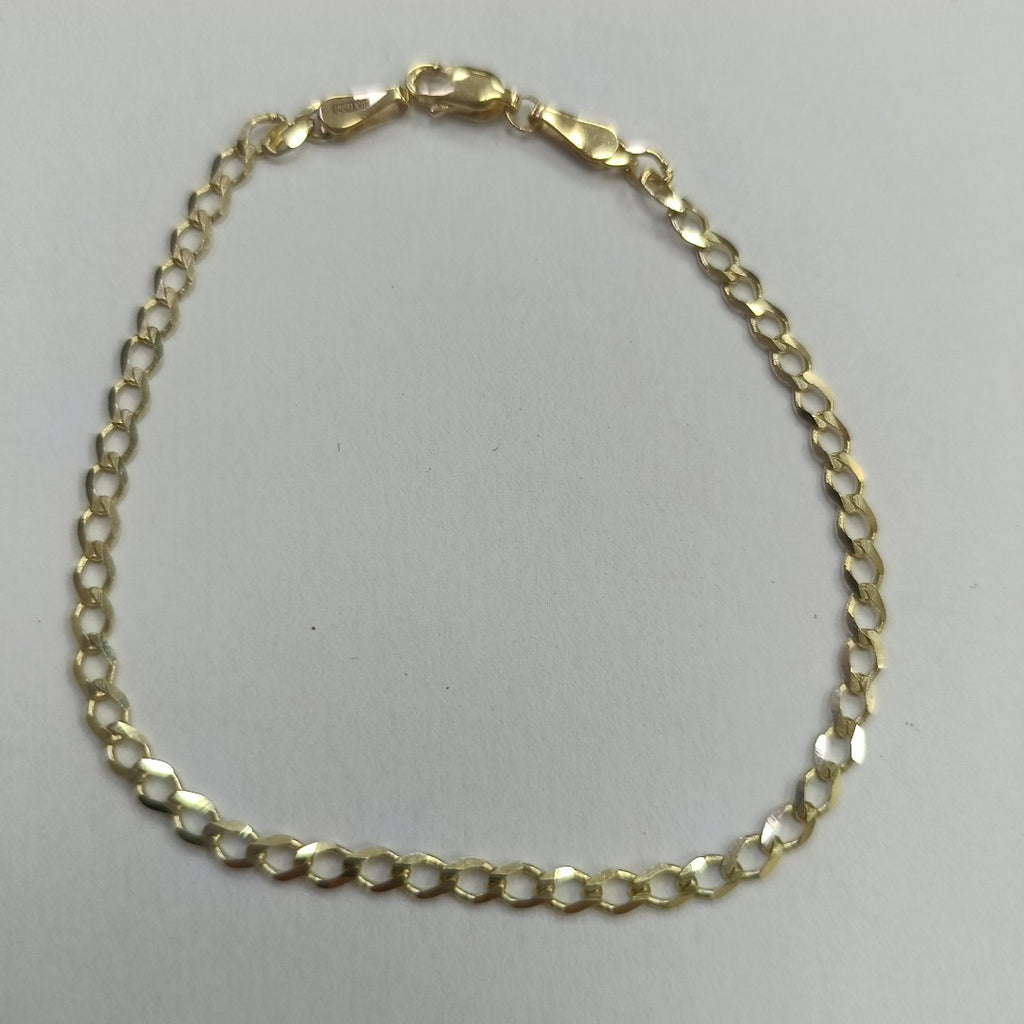PULSERA TEJIDO BARBADA 14K 21 CM 3.8 GR (NUEVO)
