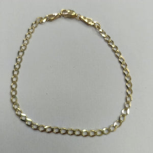 PULSERA TEJIDO BARBADA 14K 21 CM 3.8 GR (NUEVO)