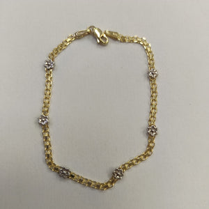 PULSERA ESPECIAL C FLORES 14K 18 CM 2.9 GR (NUEVO)