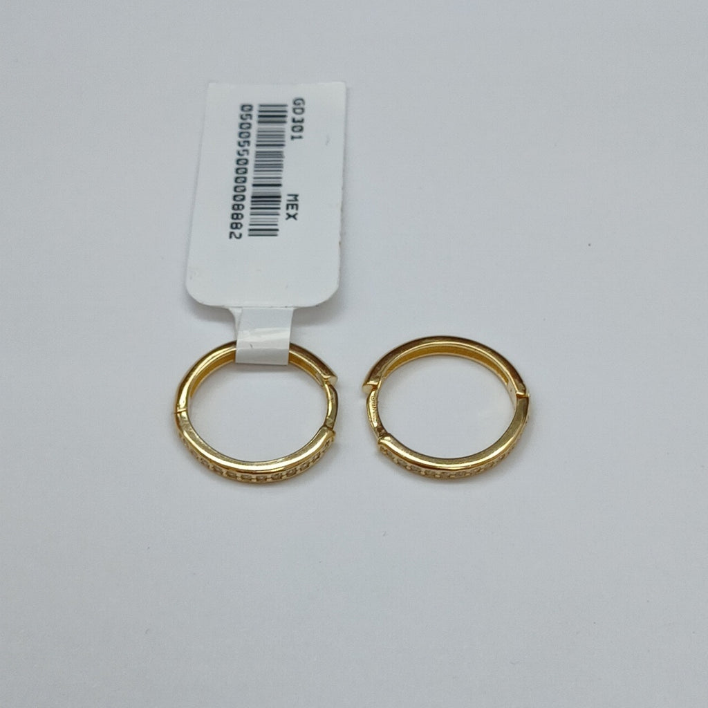 ARETES HUGGIES C CIRCONIA 14K 1.8 GR (NUEVO)