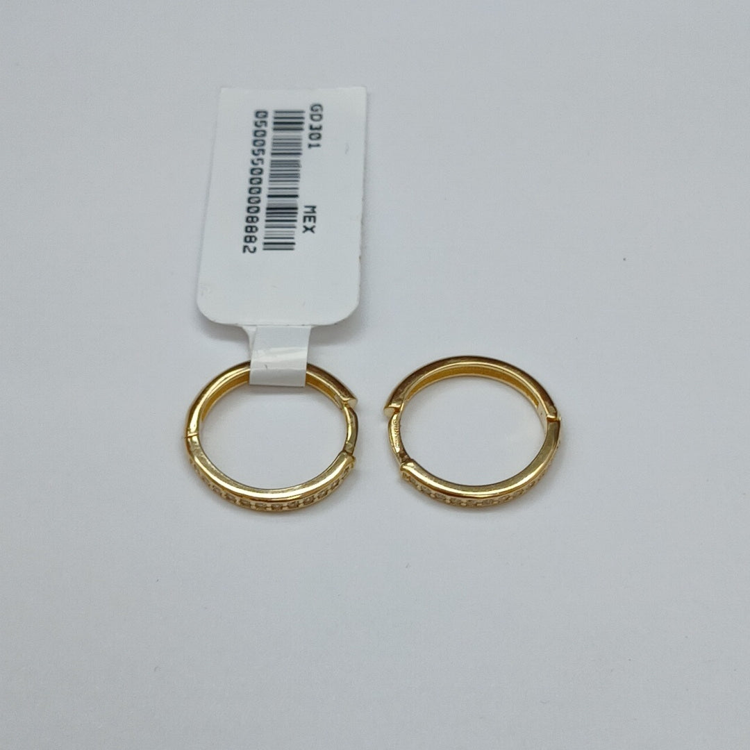ARETES HUGGIES C CIRCONIA 14K 1.8 GR (NUEVO)