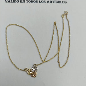 CADENA TEJIDO GARGANTILLA ESPECIAL C FLORES 14K 45 CM 2.9 GR (NUEVO)