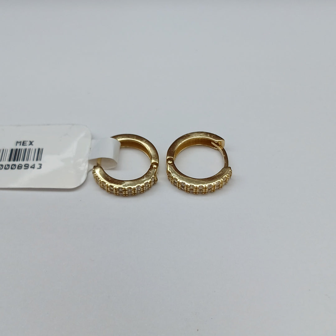 ARETES HUGGIES C CIRCONIAS 14K 1.8 GR (NUEVO)