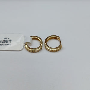 ARETES HUGGIES C CIRCONIAS 14K 1.8 GR (NUEVO)