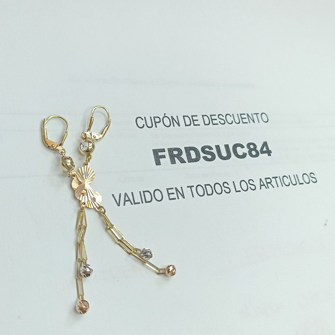 ARETES PAR ORO 14 K 3.4 GRMS (SEMINUEVO)