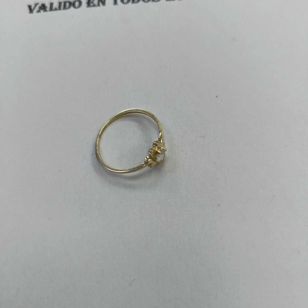ANILLOS FIG FLOR CON CIRCONIAS 14K TALLA 7 1 GR (NUEVO)