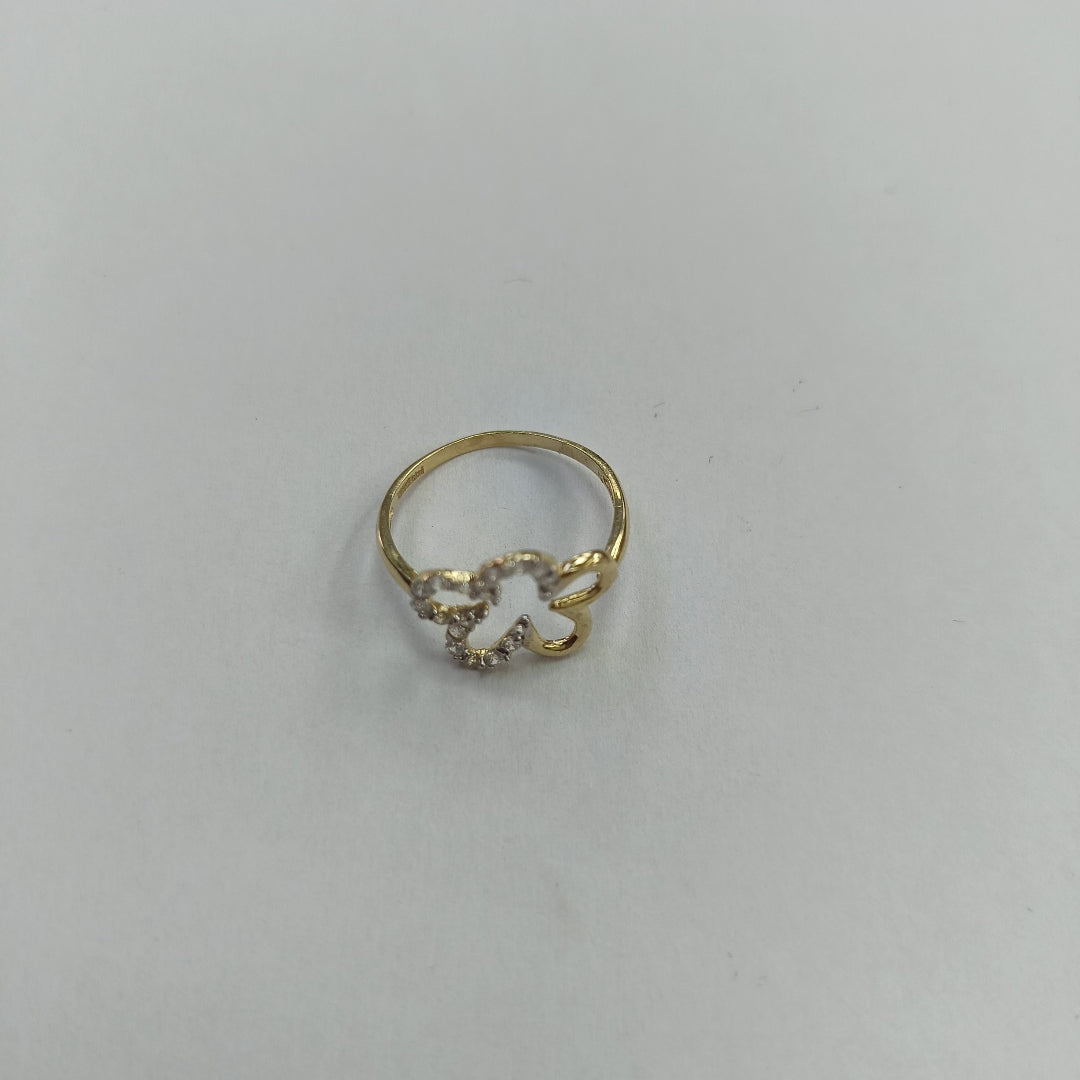 ANILLOS FIG FLOR CON CIRCONIAS 14K TALLA 7 1.4 GR (NUEVO)