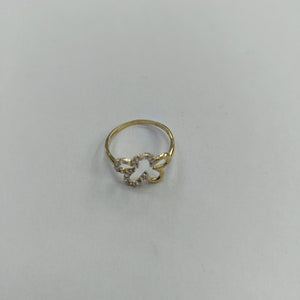 ANILLOS FIG FLOR CON CIRCONIAS 14K TALLA 7 1.4 GR (NUEVO)