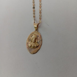 CADENA, MEDALLA RELIGIOSA ORO 10 K 2.9 GRMS (SEMINUEVO)