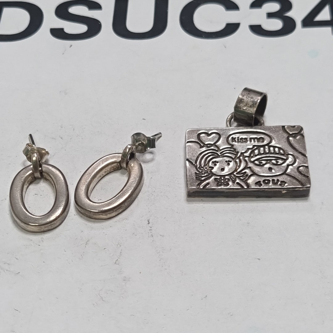 ARETES PAR, DIJE PLATA 10.5 GRMS (SEMINUEVO)