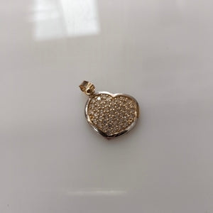 DIJE CORAZON CON CIRCONIAS 14K 1.8 GR (NUEVO)