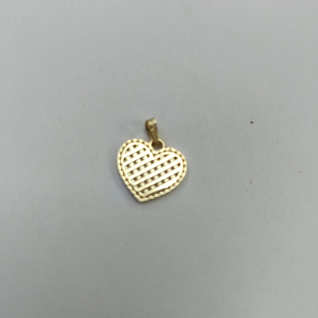 DIJE TEJIDO CORAZON CON CERCO DE CIRCONIAS 14K 1.2 GR (NUEVO)