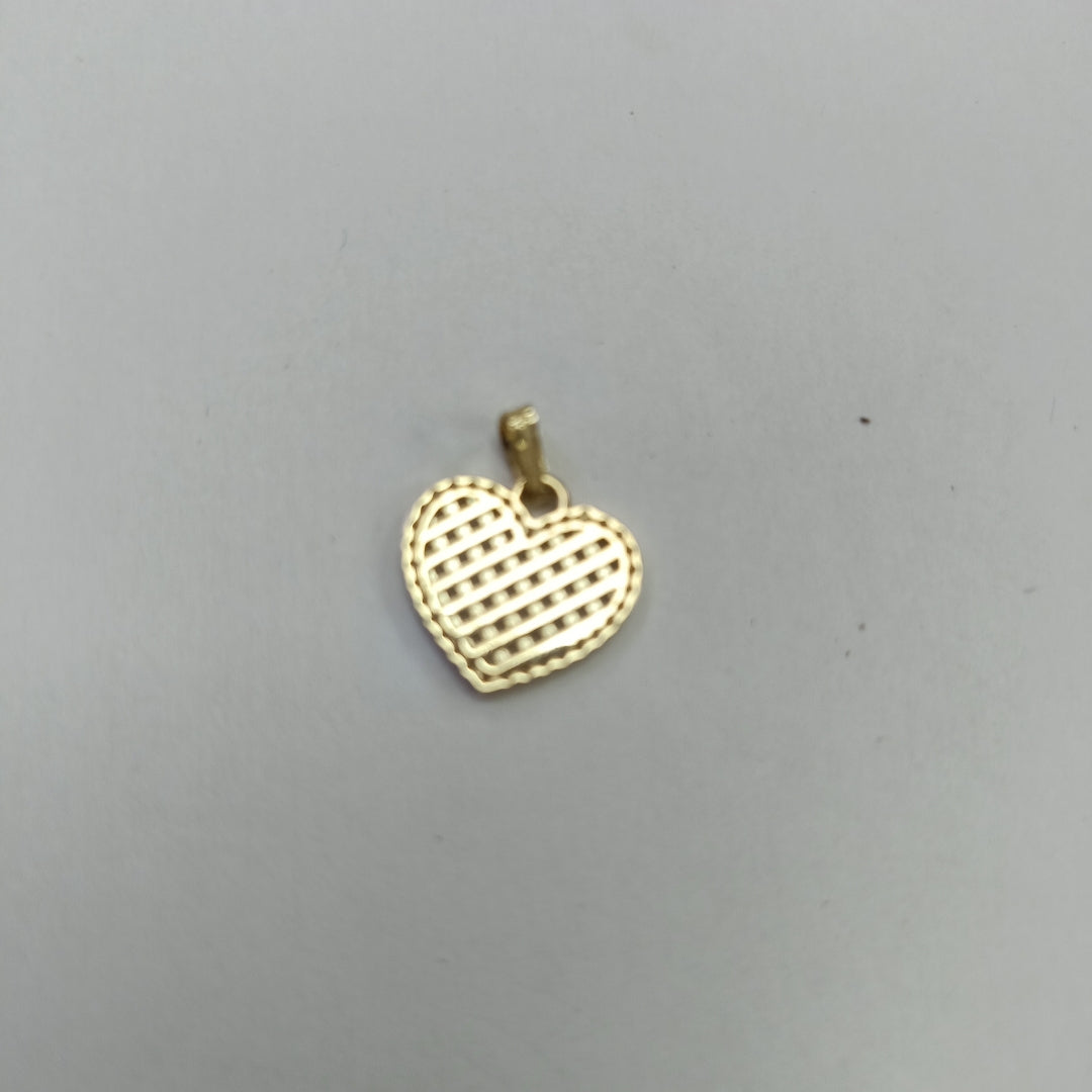 DIJE TEJIDO CORAZON CON CERCO DE CIRCONIAS 14K 1.2 GR (NUEVO)