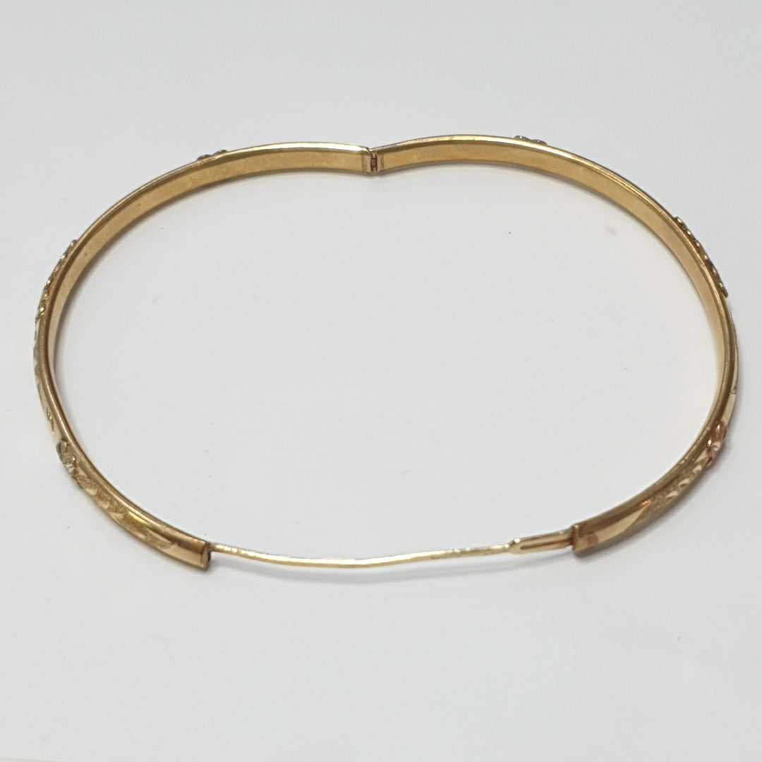 PULSERA RIGIDA ORO COMBINADO 14 K 9,10 GRMS (SEMINUEVO)