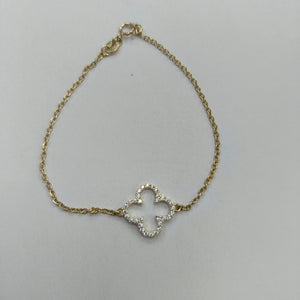PULSERA TEJIDO ESPECIAL C CIRCONIAS 14K 18 CM 1.8 GR (NUEVO)