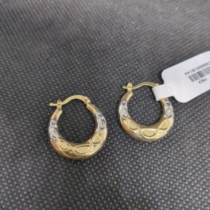 ARETES ARRACADAS COMBINADAS CON INFINITO 14K 2.3 GR (NUEVO)