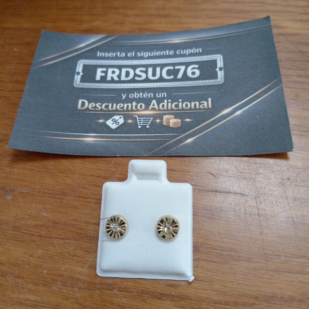BROQUELES BROQUEL FIG BOTON C CIRCONIA 14K 0.2916 GR (NUEVO)
