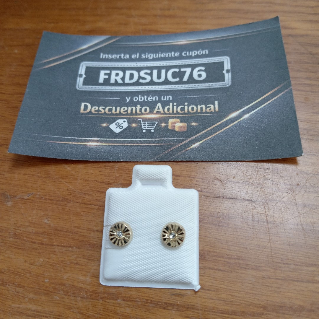BROQUELES BROQUEL FIG BOTON C CIRCONIA 14K 0.2916 GR (NUEVO)