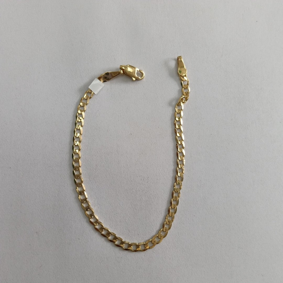 PULSERA TEJIDO BARBADA 14K 18 CM 3.3 GR (NUEVO)