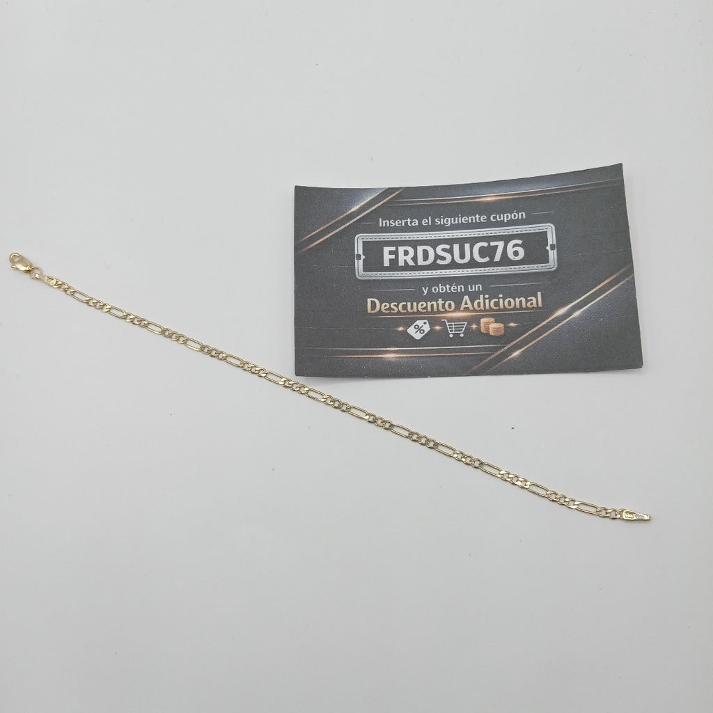 PULSERA TEJIDO 3X1 14K 18 CM 2 GR (NUEVO)