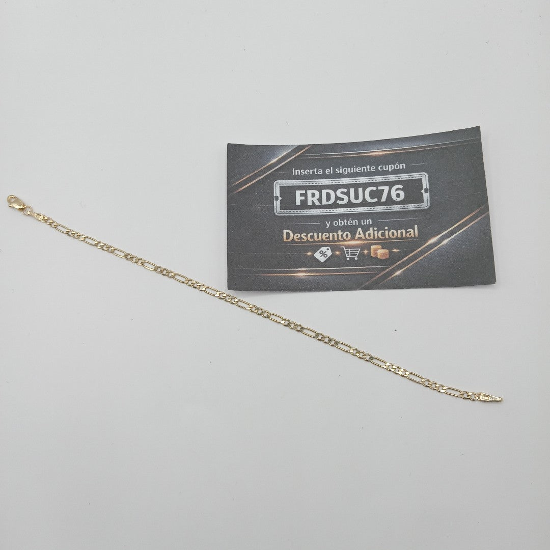 PULSERA TEJIDO 3X1 14K 18 CM 2 GR (NUEVO)