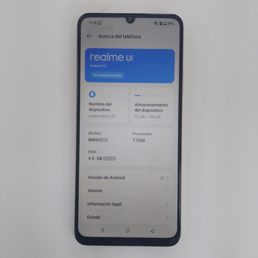 CELULAR REALME NOTE 70 RMX5313 (2025) 128 GB 4 GB RAM (SEMINUEVO)